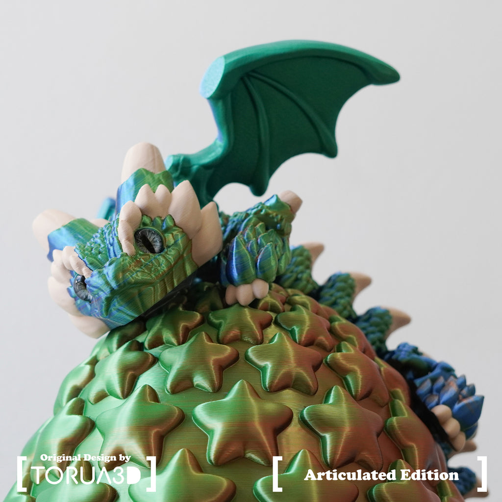 Dragon Articulado 004.1 Azul y verde brillante