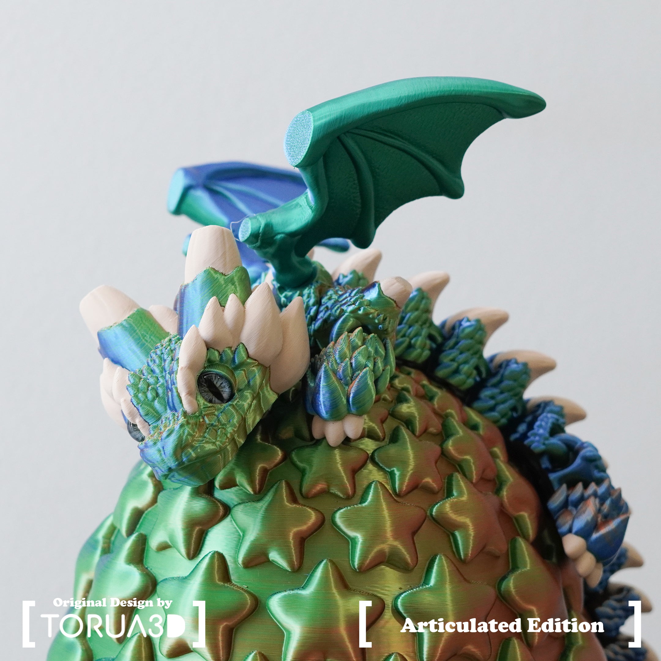 Dragon Articulado 004.1 Azul y verde brillante
